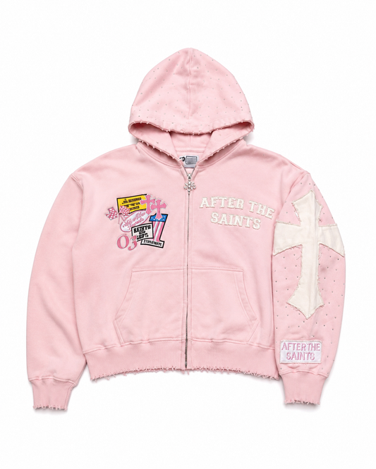 YC Saints Cross Pink Hoodie